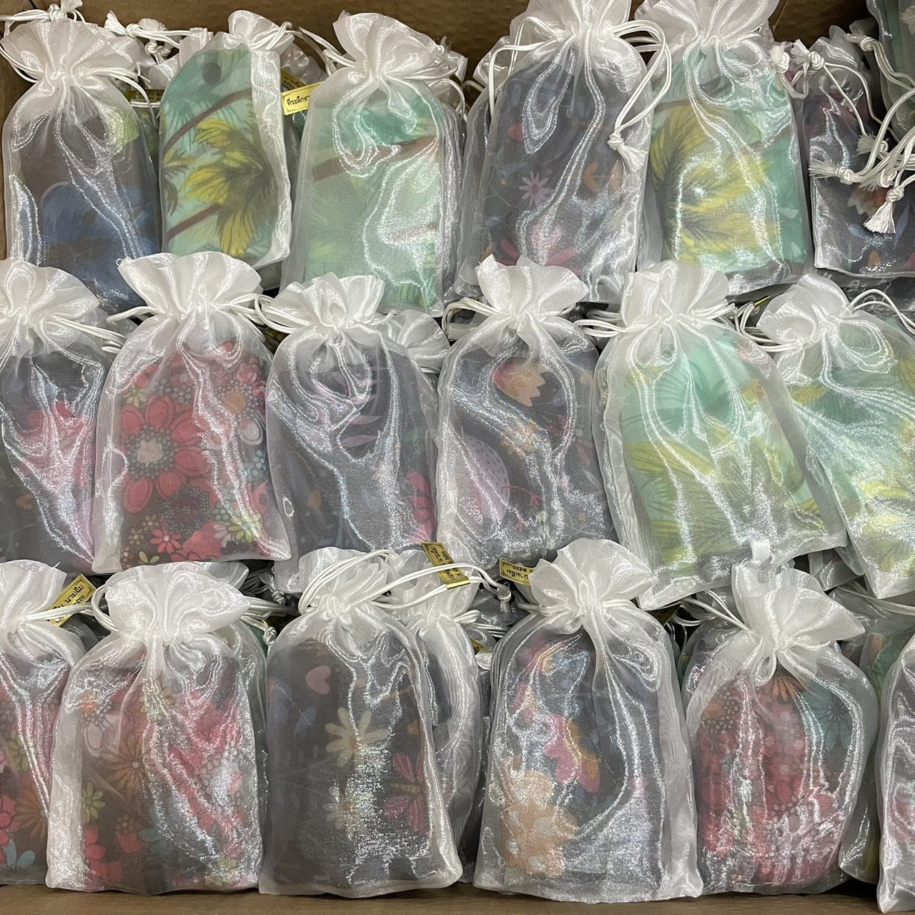 ถุงผ้าร่มพับได้แพ็คถุงผ้าไหมแก้ว